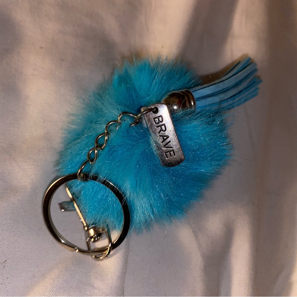 Handmade blue brave keychain